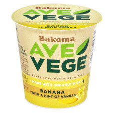 Продукт йогуртовий кокосовий Bakoma Аve Vege Банан з ваніллю 6,1% 150г mini slide 1