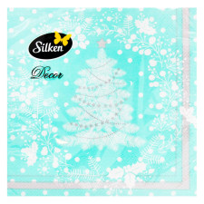 Серветки Silken Ялинка з янголами тришарові 33х33см 18шт mini slide 1