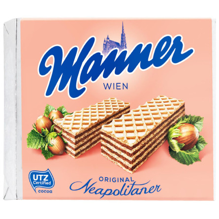 Вафли Manner Original Neopolitaner с шоколадно-ореховым кремом 75г