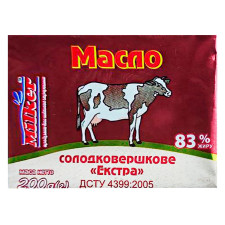 Масло Milker Екстра солодковершкове 83% 200г mini slide 1
