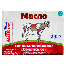 Масло Milker Селянське солодковершкове 73% 200г mini slide 1