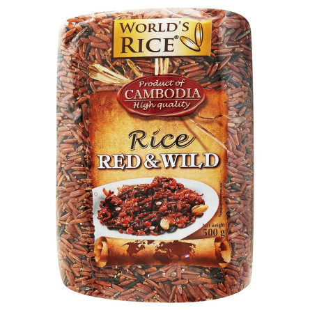 Рис World's Rice Красный & Дикий 500г