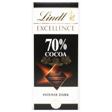 Шоколад чорний Lindt Excellence швейцарський гіркий у плитках 70% 100г mini slide 1