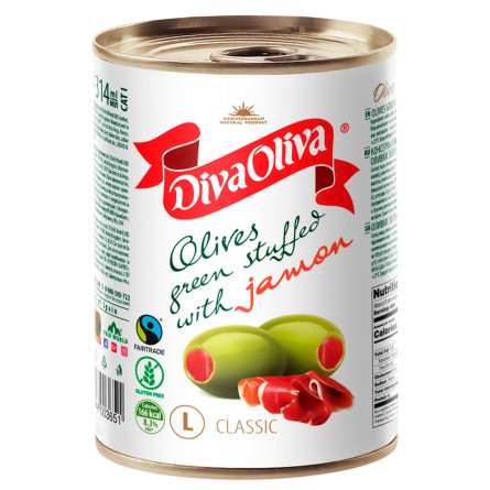 Оливки Diva Oliva с хамоном 314мл