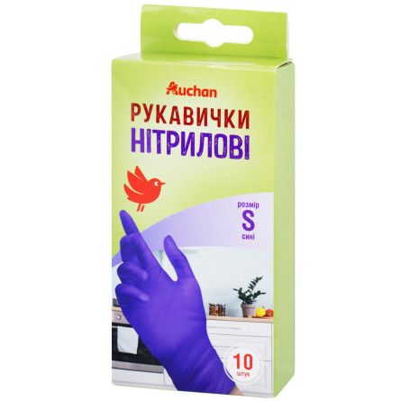 АШАН RB/РУКАВИЦІ НІТРИЛ S 10ШТ