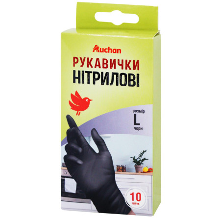 АШАН RB/РУКАВИЦІ НІТРИЛ L 10ШТ