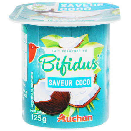 Йогурт Ашан Бифидус с ароматом кокоса 125г