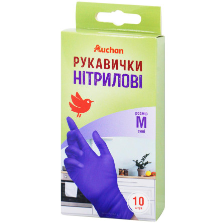 АШАН RB/РУКАВИЦІ НІТРИЛ М 10ШТ