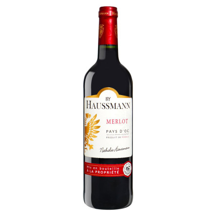 Вино Haussmann Merlot червоне сухе 13,5% 0,75л slide 1