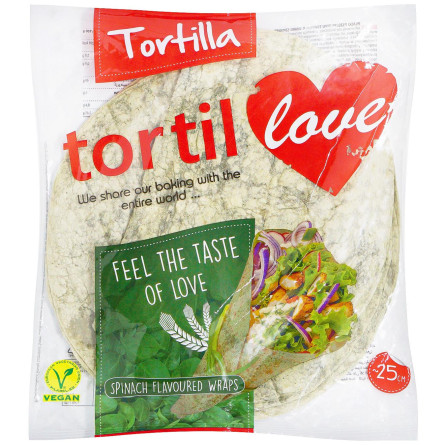 Тортилья Tortilla Tortillove Шпинат из пшеничной муки 25см 4шт*60г slide 1