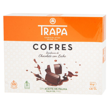 Цукерки Trapa Cofres Молочний шоколад 53г