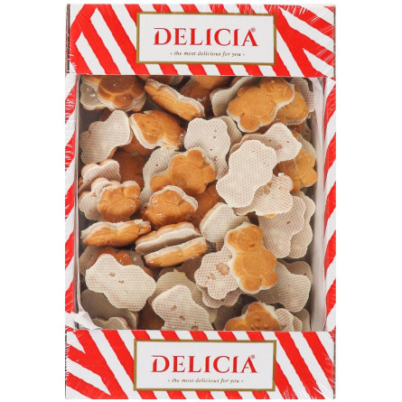 Печиво Delicia Міні-мішутка здобне з молочною глазур'ю 300г