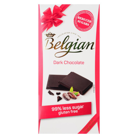 Шоколад чорний Belgian без цукру 100г slide 1