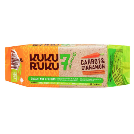 Печиво Kuku Ruku 7 злаків зі смаком моркви та кориці 160г