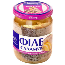Філе Саламур Товстолобик в олії з цибулею Veladis 470г mini slide 1