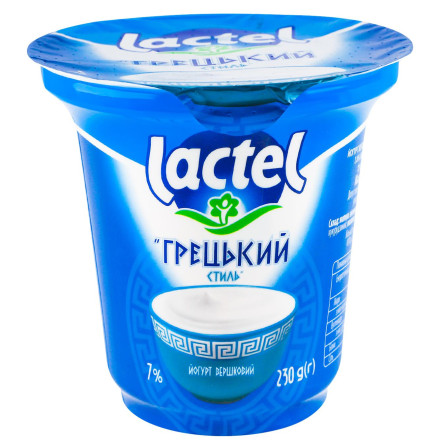 Йогурт Lactel Греческий стиль сливочный 7% 230г slide 1