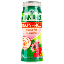 Напій кисломолочний йогуртний Лактонія Imun+Йод Малина-ехінацея 1,5% 100г mini slide 1