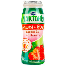 Напій кисломолочний йогуртний Лактонія Imun+Йод+ Полуниця 1,5% 100г mini slide 1