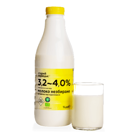 Молоко незбиране органічне «Старий Порицьк», 3,2-4% slide 1