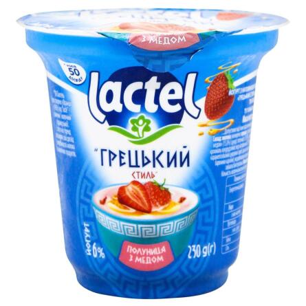 Йогурт Lactel Грецький стиль полуниця з медом 6% 230г