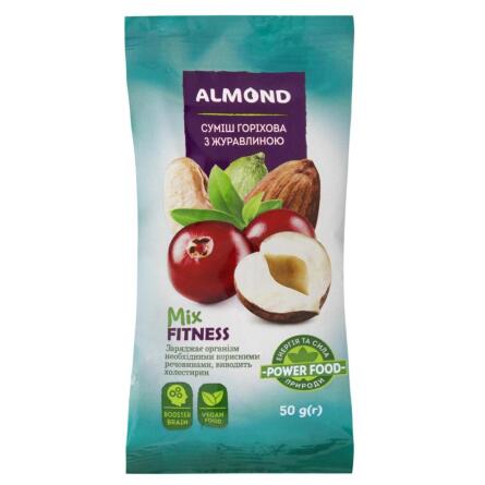 Суміш горіхова Almond Mix Fitness з журавлиною 50г