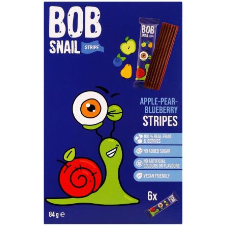 Цукерки Bob Snail яблучно-грушево-чорничний страйп 84г