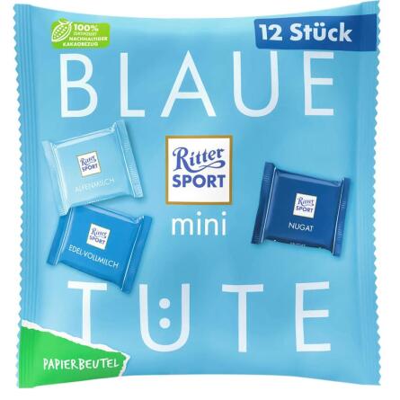 Цукерки Ritter Sport Mini Blaue Tute з нугою та альпійським молоком 200г