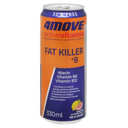 Напій газований 4Move Fat Killer зі смаком грейпфрута та лимона з вітамінами 0,33л