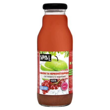 Сок Sims Juice из яблок и красной смородины без сахара 0,3л