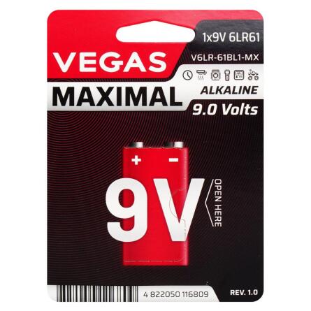 Батарейка Vegas Maximal 9V