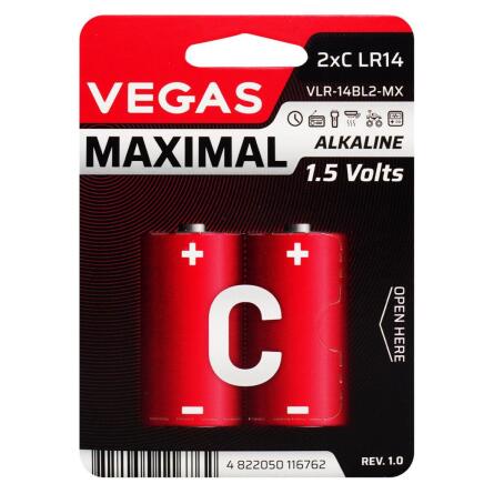 Батарейки Vegas Maximal С 2шт