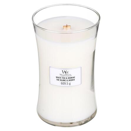 Аромасвічка Woodwick White Tea and Jasmine Large 609г