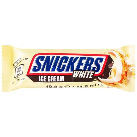 Морозиво Snickers White в глазурі з білого шоколаду 40,8г