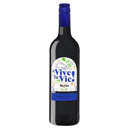 Вино Vive la Vie Merlot червоне напівсухе безалкогольне 0,75л