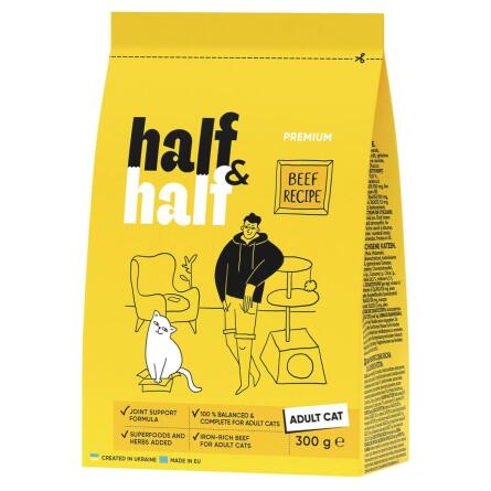 Корм для котів Half&Half з яловичиною 300г