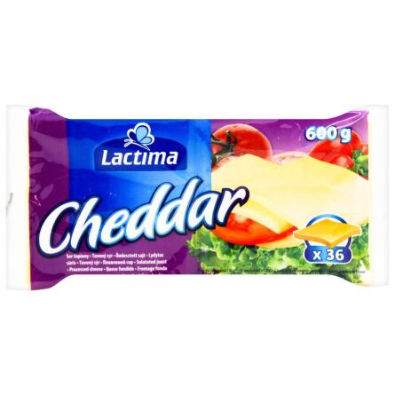 Сир плавлений Lactima Cheddar в пластинках 36,2% 20г х 30шт 600г