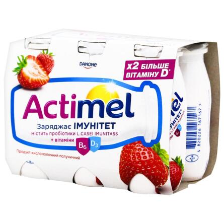 Продукт кисломолочный Actimel клубничный 1,4% 100г х 6шт