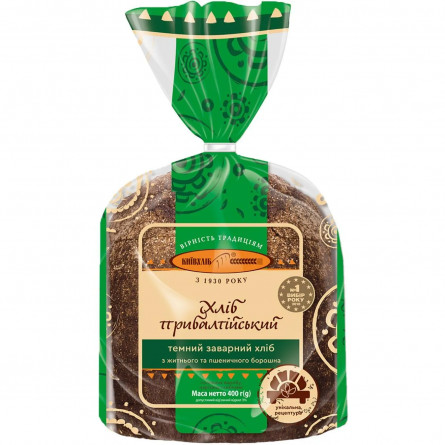 Хліб Київхліб Прибалтійський темний половина нарізка 400г