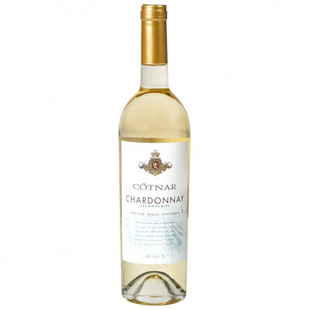 Вино белое Котнар Шардоне виноградное ординарное сортовое столовое сухое 13% 750мл