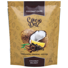 Чіпси кокосові Coco Deli солодкі з апельсином, корицею та кавою 30г mini slide 1