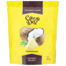 Чипсы кокосовые Coco Deli соленые с сыром пармезан 30г mini slide 1