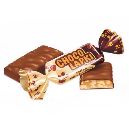 Цукерки Roshen ШокоЛапки ірис з арахісом 1кг