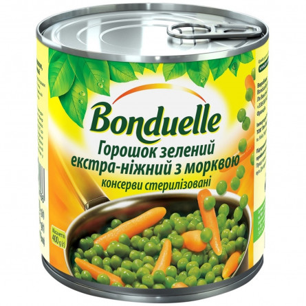 Горошок Bonduelle зелений екстра-ніжний з морквою 400г