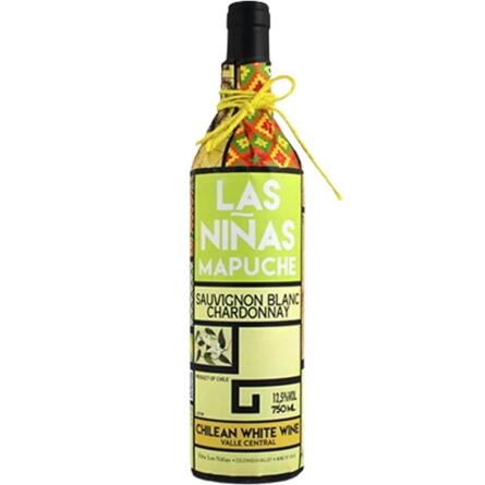 Вино Лас Ниньяс, Мапуче, Совиньон Блан-Шардоне / Las Ninas, Mapuche, Sauvignon Blanc-Chardonnay, белое сухое 0.75л