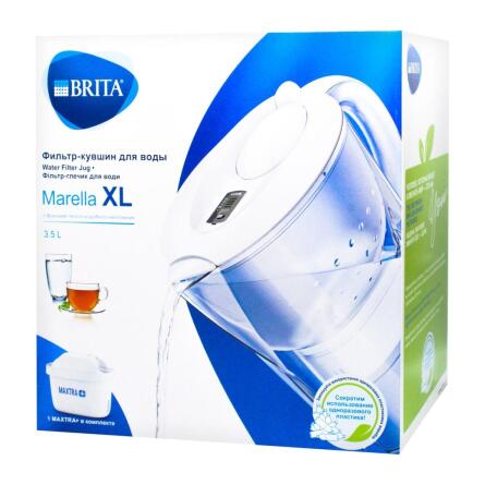 Фильтр для воды Brita Marella XL белый 3,5л с картриджем Maxtra +