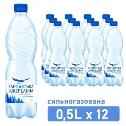 Вода мінеральна Карпатська Джеральна сильногазована 0,5л