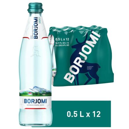 Вода мінеральна Borjomi газована скляна пляшка 0,5л