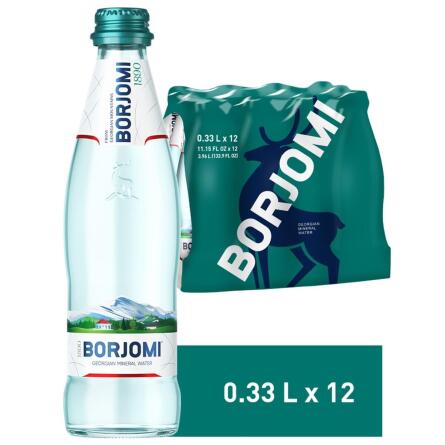 Вода мінеральна Borjomi газована скляна пляшка 0,33л