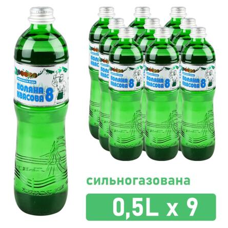 Вода Алекс Поляна Квасова-8 мінеральна лікувально-столова гідрокарбонатна натрієва борна 0,5л упаковка 9шт