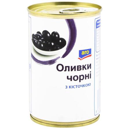 Оливки черные Aro с косточкой 300г